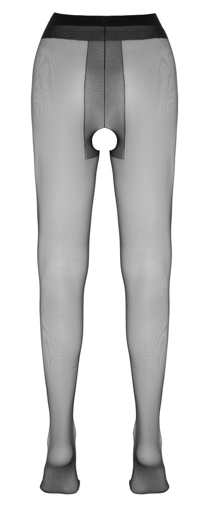 Medias Crotchless Cottelli Legwear Negro Talla 5