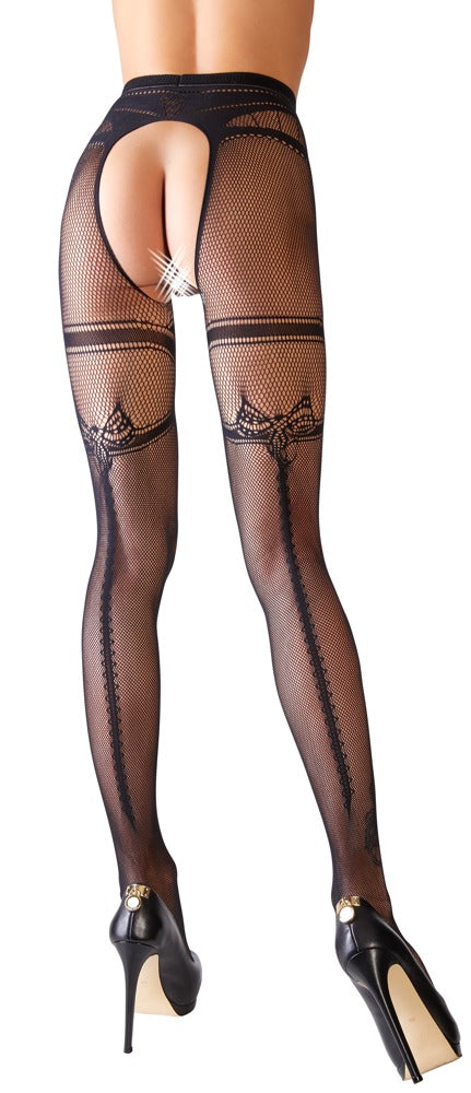 Medias Rejilla sin Entrepierna Cottelli Legwear L/XL