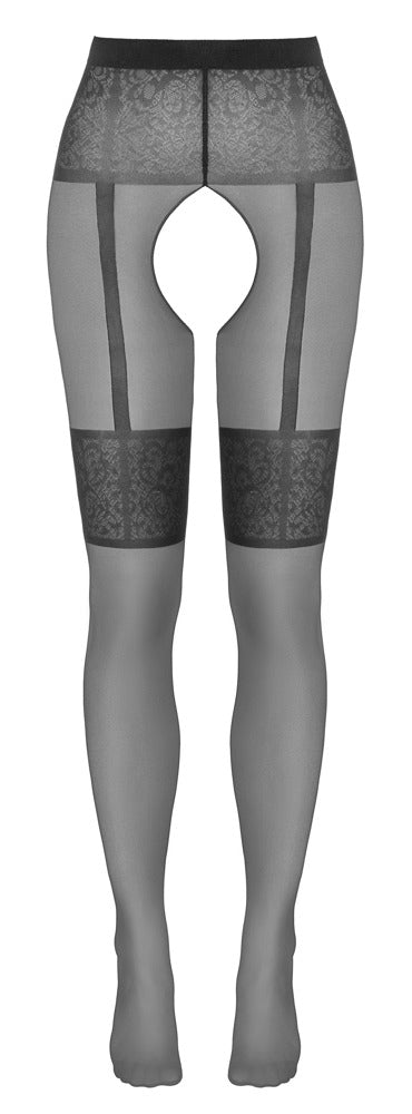 Medias Crotchless Cottelli Legwear - Diseño Elegante con Liguero Integrado