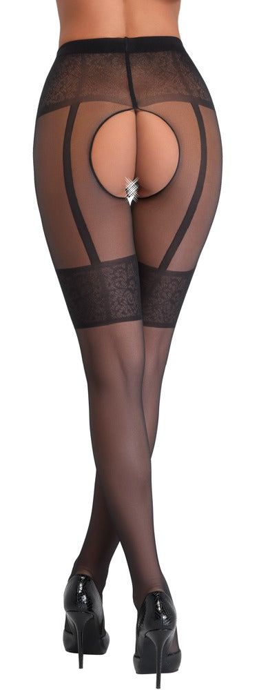Medias Crotchless Cottelli Legwear - Diseño Elegante con Liguero Integrado