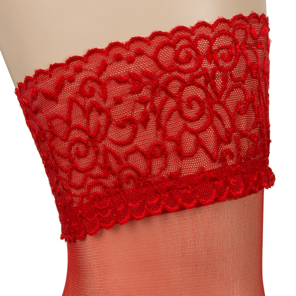 Hold-up Stockings Red 4 - Medias de Sujeción Cottelli Legwear