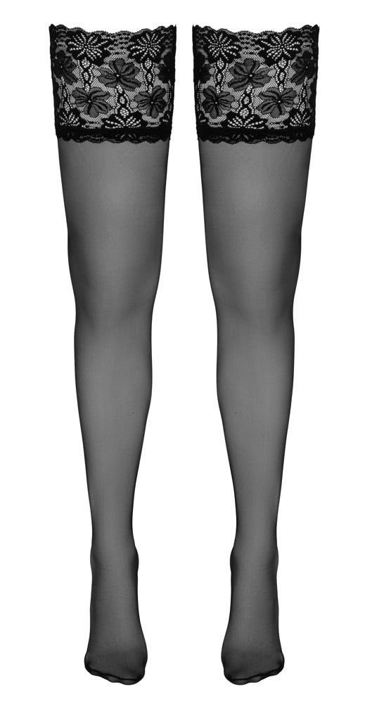 Hold-up Stockings 8 Cottelli - Medias Stay-up con Encaje Floral