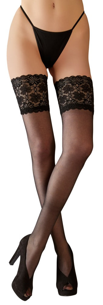 Hold-up Stockings 2 Cottelli Legwear - Medias Stay-up con Encaje Floral