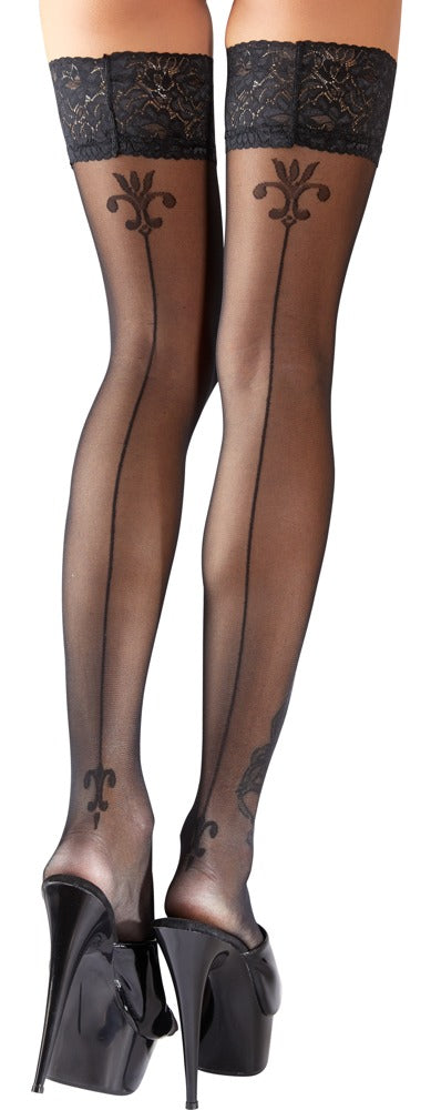 Medias Hold-up Cottelli Legwear con Costura y Encaje