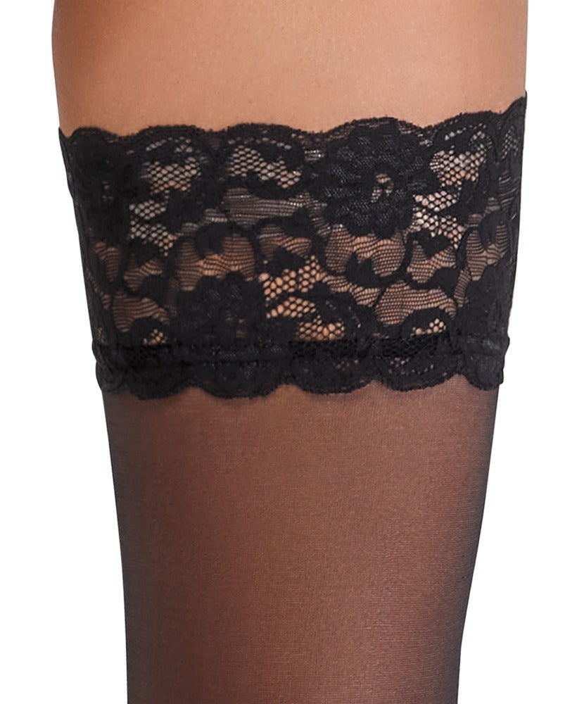 HoldUp Stock BL 3 - Medias Altas Cottelli Legwear con Encaje
