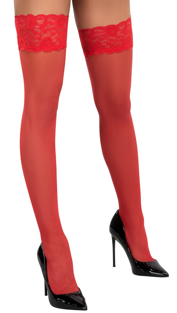 Hold-ups Red 2 Cottelli Legwear - Medias de Sujeción con Encaje