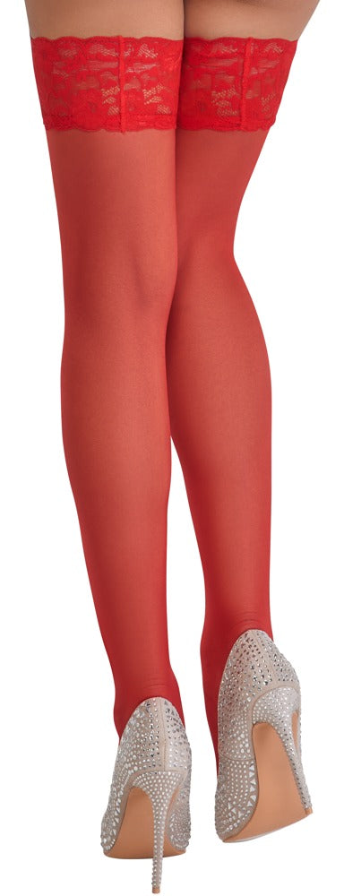 Hold-ups Red 3 Cottelli Legwear - Medias de Encaje Rojo