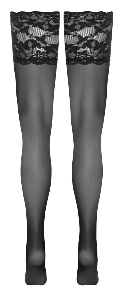 HoldUps Black 1 - Medias de Sujeción con Encaje Cottelli Legwear
