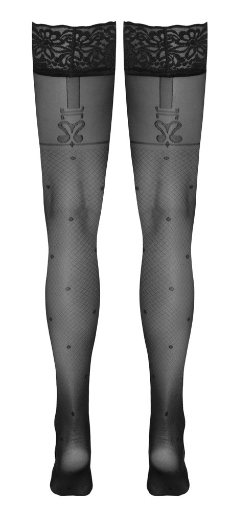 Hold-ups Flirt 3 - Medias Autosustentables con Encaje y Lunares