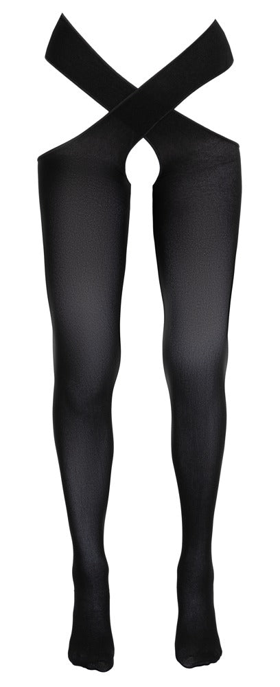 Stockings Negros L/XL Cottelli Legwear - Medias con Tirantes Elásticos