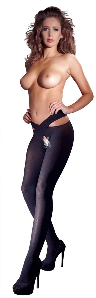 Stockings Negros L/XL Cottelli Legwear - Medias con Tirantes Elásticos