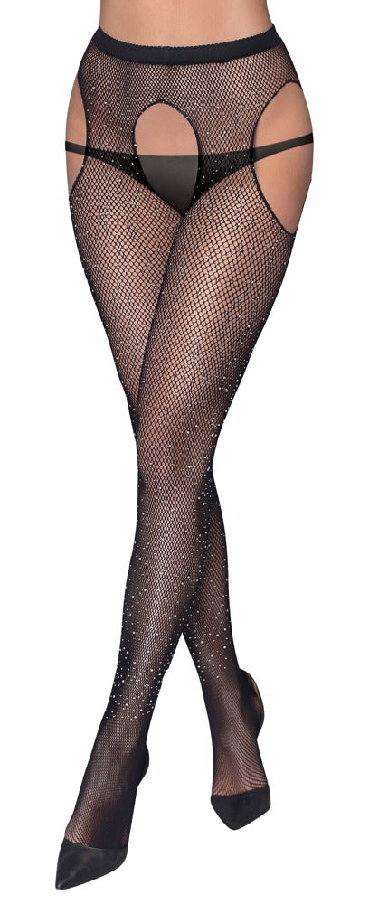 Sex Tights S-L Cottelli Legwear - Mallas de Malla con Purpurina
