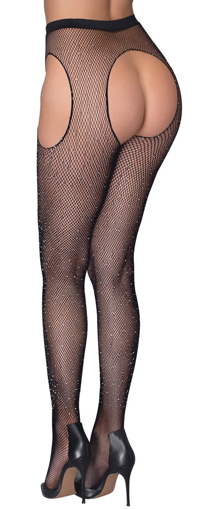 Sex Tights S-L Cottelli Legwear - Mallas de Malla con Purpurina