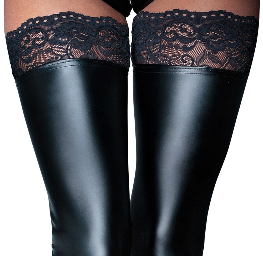 Stockings Lace XL Noir - Medias Elásticas con Encaje