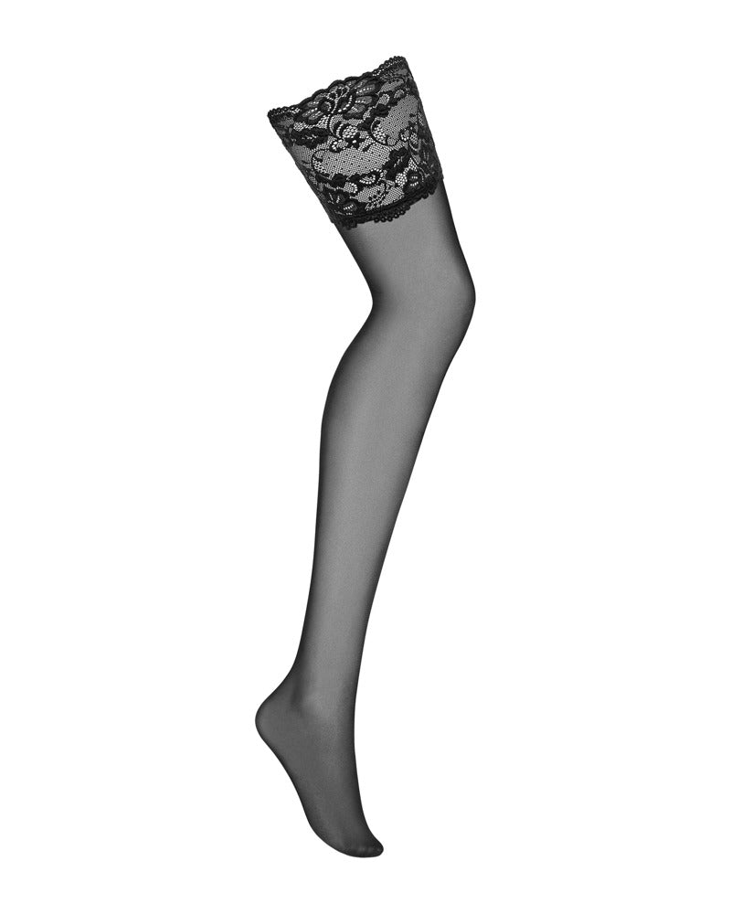 OBS Stocking L/XL - Medias de Encaje Negro Obsessive