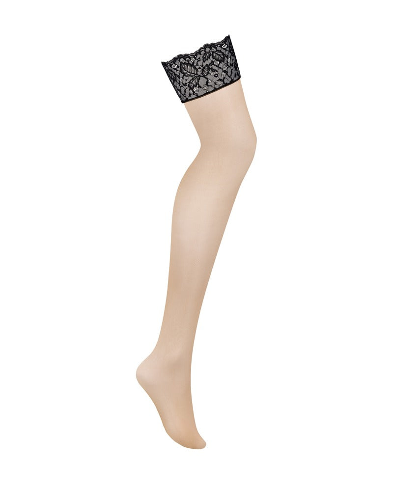 Medias Obsessive Bellastia M/L - Clásicas con Encaje Floral