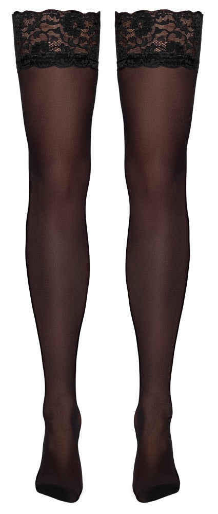 Medias Negras Cottelli Legwear con Encaje Elástico - Talla S
