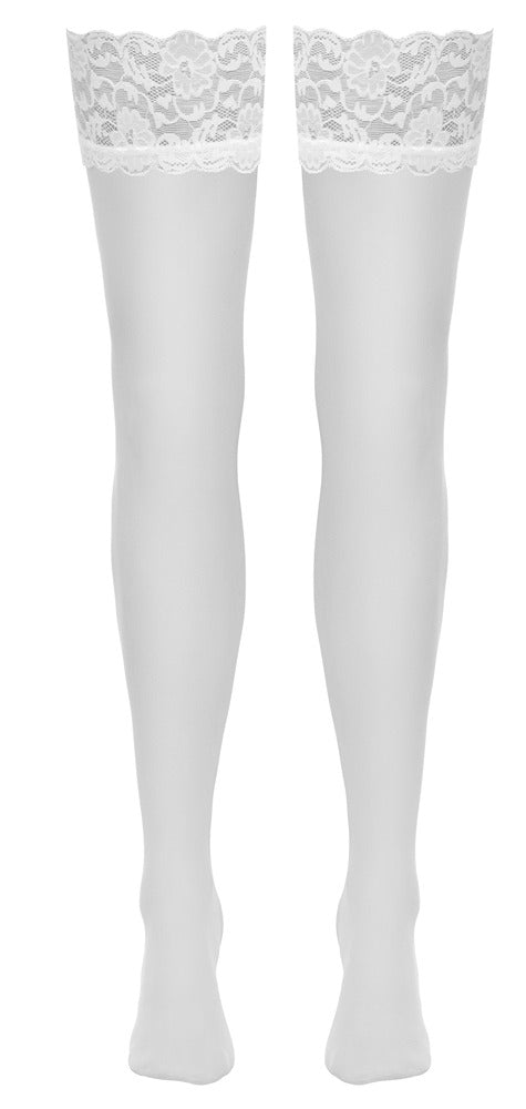Medias Blancas Cottelli Legwear - Encaje Elástico 20 Deniers