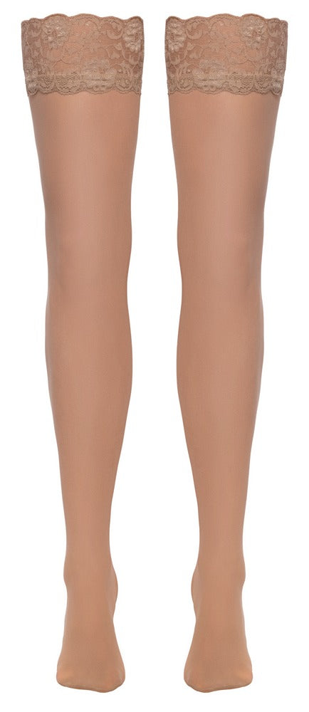 Medias Nude L Cottelli Legwear - Encaje Elástico 20 Deniers