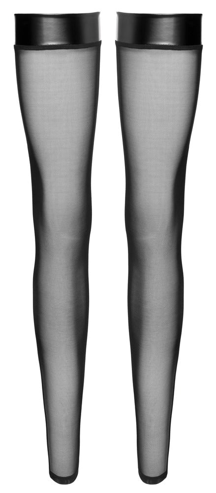 Noir Thigh-highs XL - Medias Overknee Transparentes con Efecto Brillante