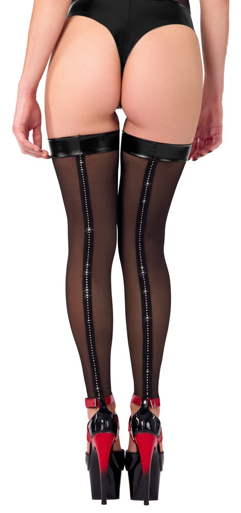 Noir Thigh-highs S - Medias Overknee Transparentes con Efecto Powerwet