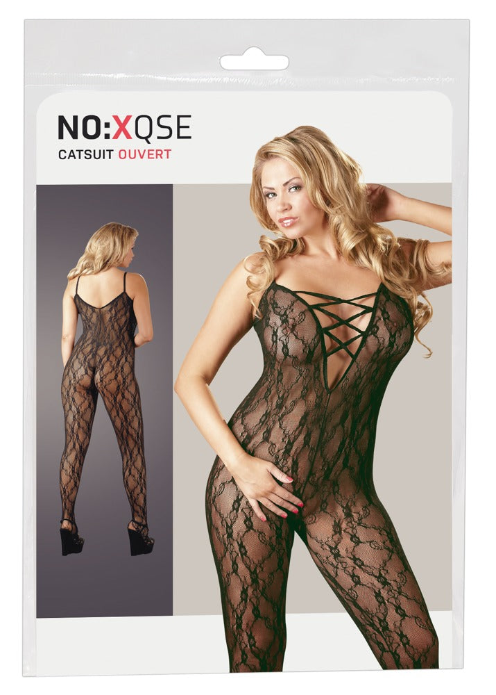 Catsuit Negro XXL-XXXL No:Xqse - Body Entero de Encaje