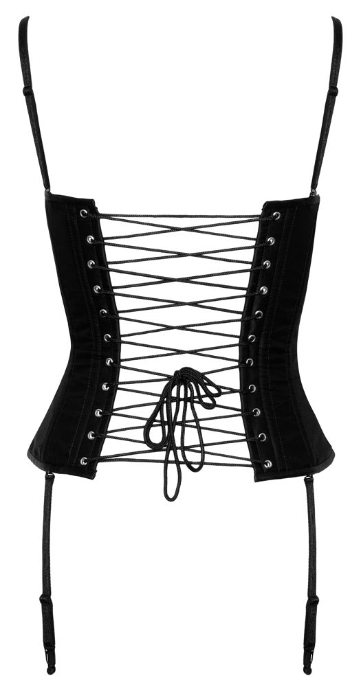 Corset Negro XL Cottelli PARTY - Overbust con Cierre de Cremallera