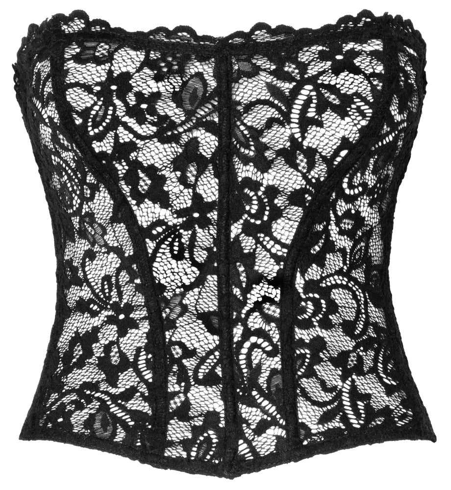 Corsé Noir Lace M - Encaje Elástico sin Tirantes