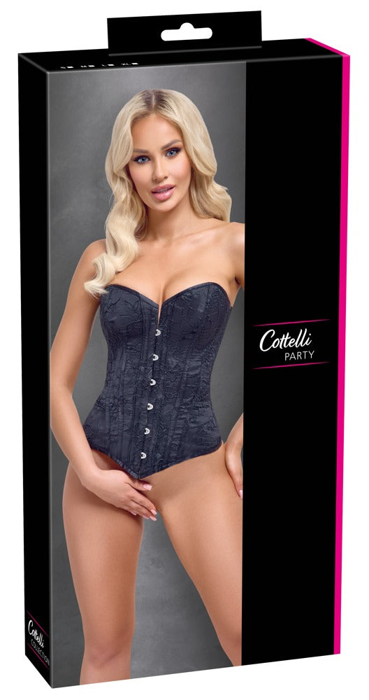 Corsage Cottelli PARTY Negro Mate Sedoso con Varillas Moldeadas