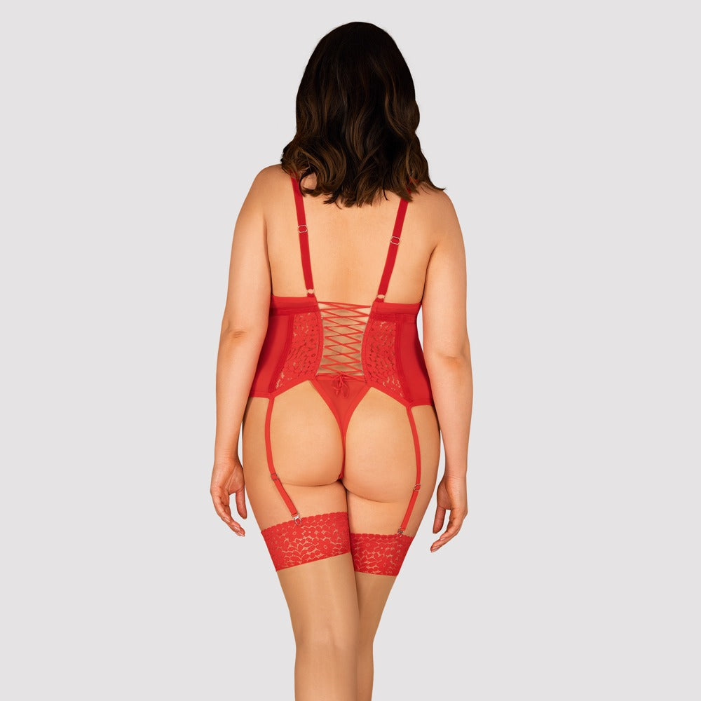 Corsé Sexy Blossmina 6XL/7XL en Rojo - Obsessive