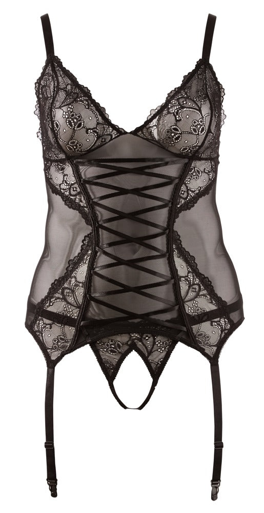 Cami Suspender 4XL Cottelli Curves - Conjunto Negro con Tirantes Ajustables