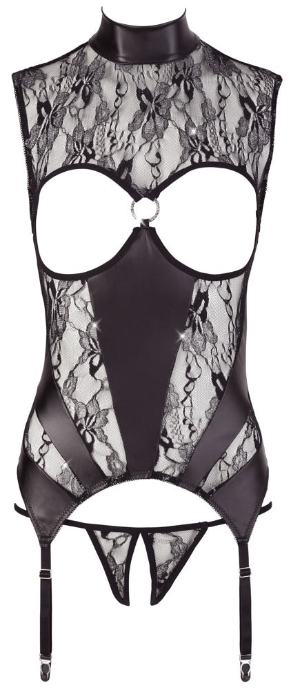 Lace Basque S - Conjunto Seductor con Liguero y Tanga