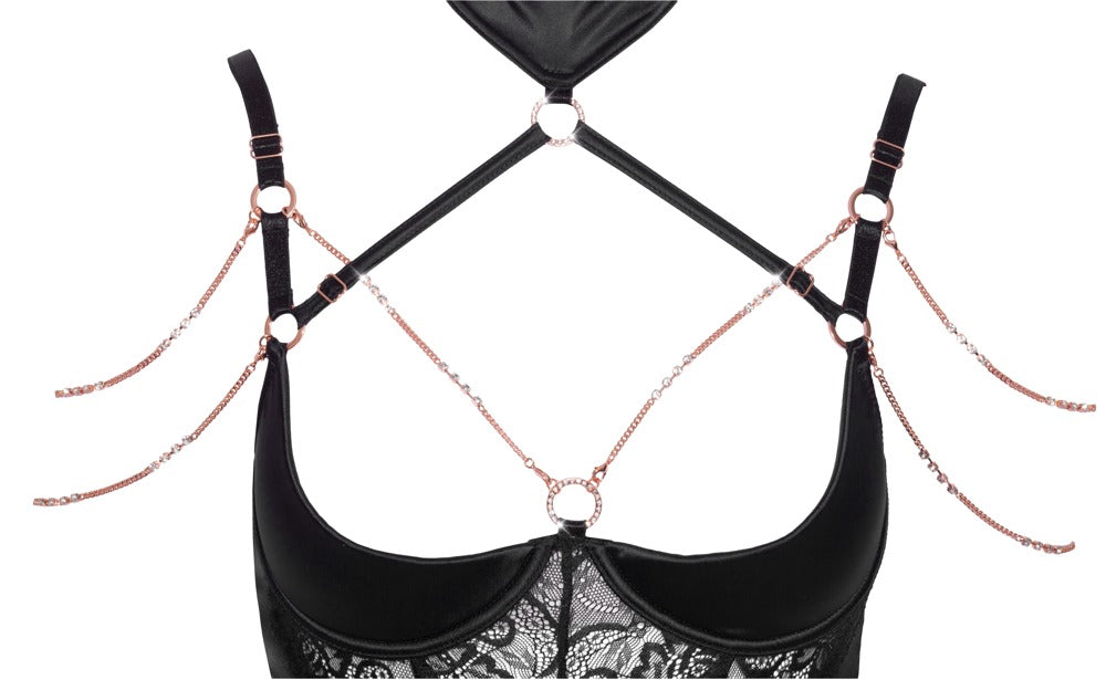 Basque 85C/XL Abierta Fina con Cadenas de Strass Desmontables
