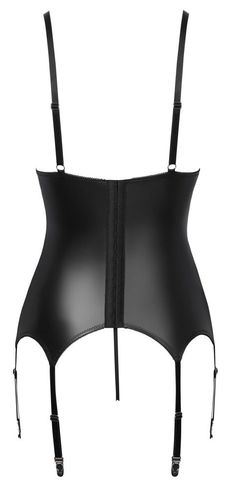 Basque con Liguero Cottelli Lingerie - Negro y Púrpura XL