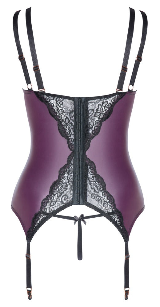 Basque 95F/2XL Cottelli Curves - Set Liguero Morado con Encaje Negro