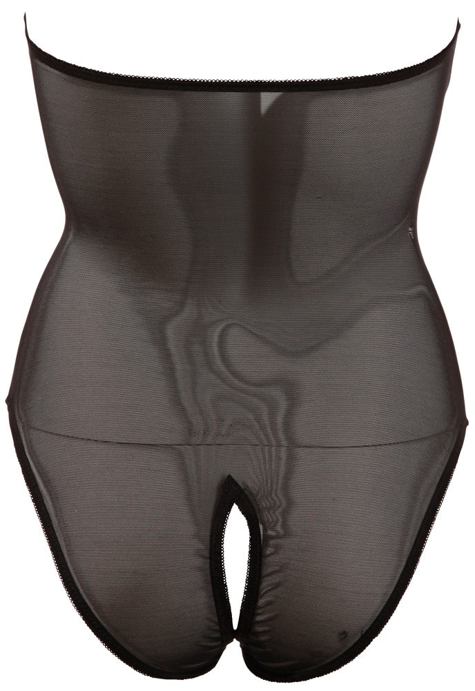Body L Abierta Fina - Encaje Floral Transparente con Strass