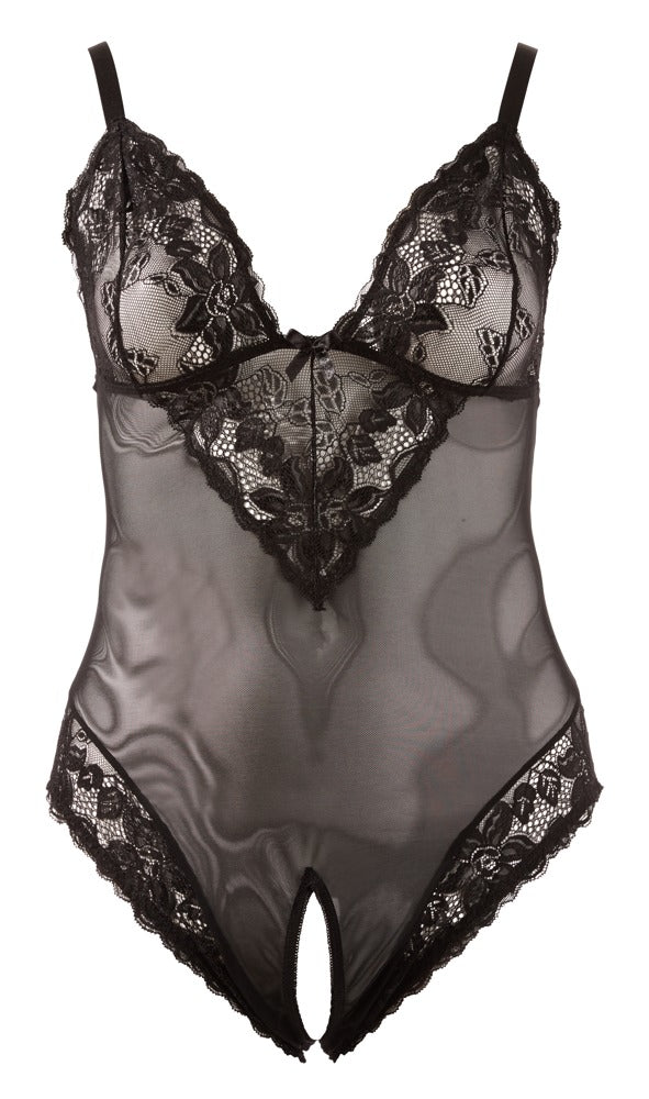 Crotchless Body 3XL Cottelli Curves - Powernet y Encaje Floral