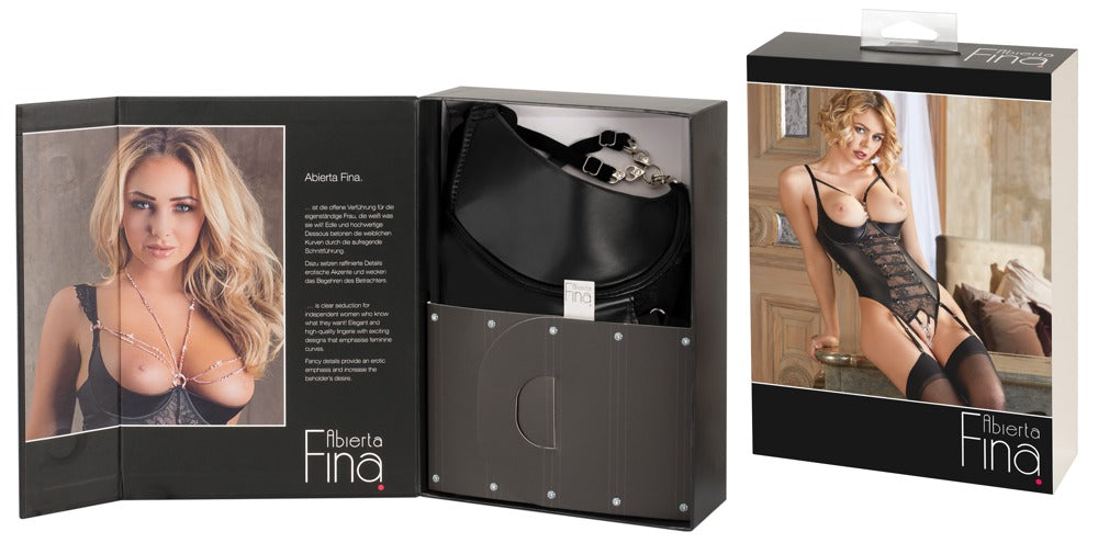String Body con Shelf Bra Abierta Fina - Encaje Sensual Talla 80B/M