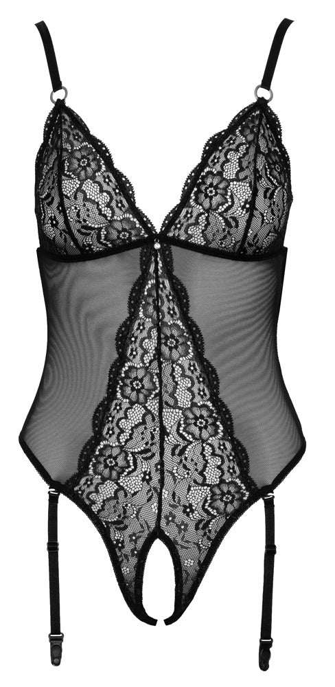 Crotchless Body S Cottelli Lingerie - Powernet y Encaje Negro