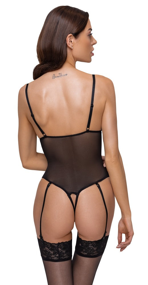Crotchless Body S Cottelli Lingerie - Powernet y Encaje Negro