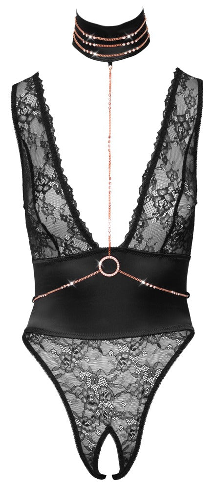Body Rhinestones S - Encaje Erótico con Cadenas Desmontables