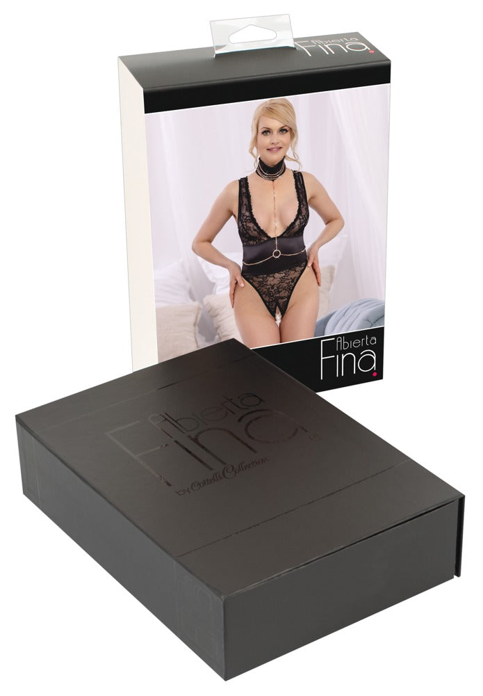Body Rhinestones M - Encaje Erótico con Cadenas Desmontables