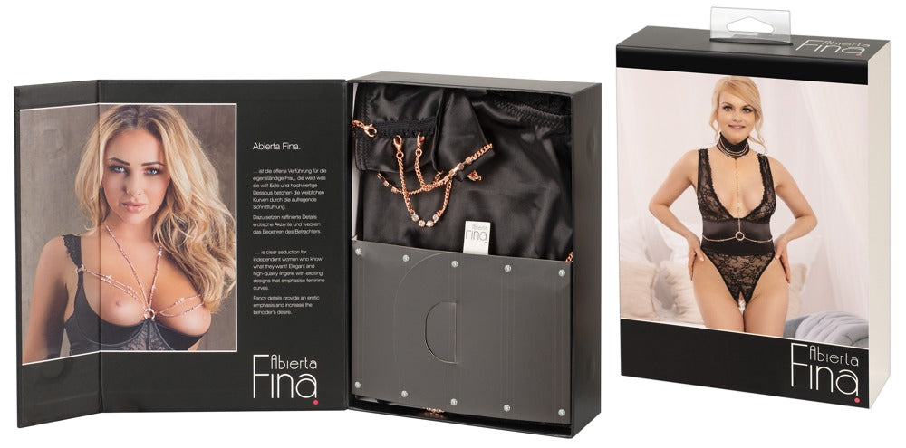 Body Rhinestones M - Encaje Erótico con Cadenas Desmontables