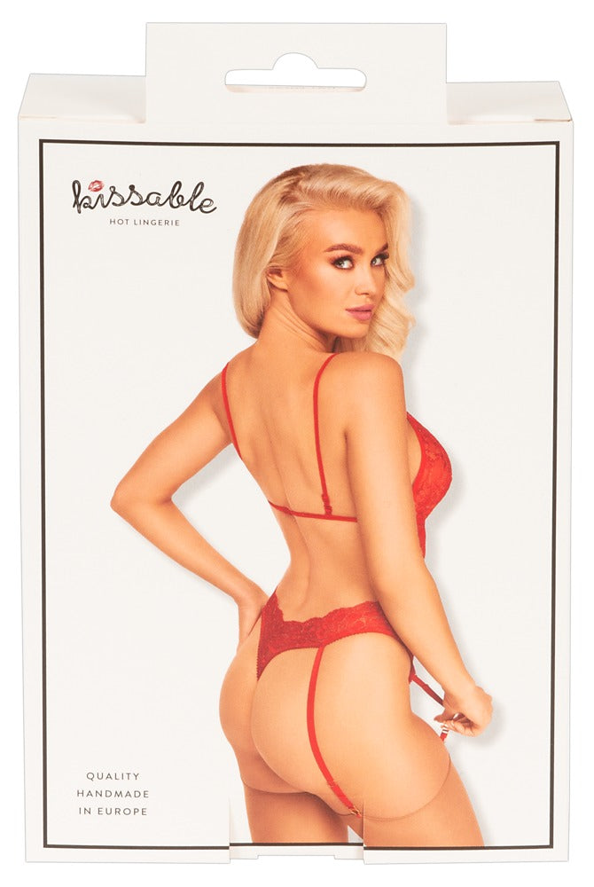 Body Rojo Encaje L/XL Kissable - Diseño Suspender Elegante