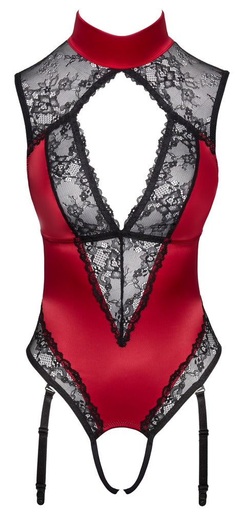 Body Cottelli Lingerie Rojo y Negro Talla XL - Satén y Encaje