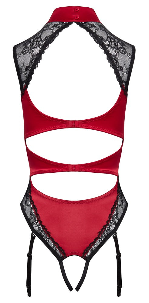 Body Cottelli Lingerie Rojo y Negro Talla XL - Satén y Encaje