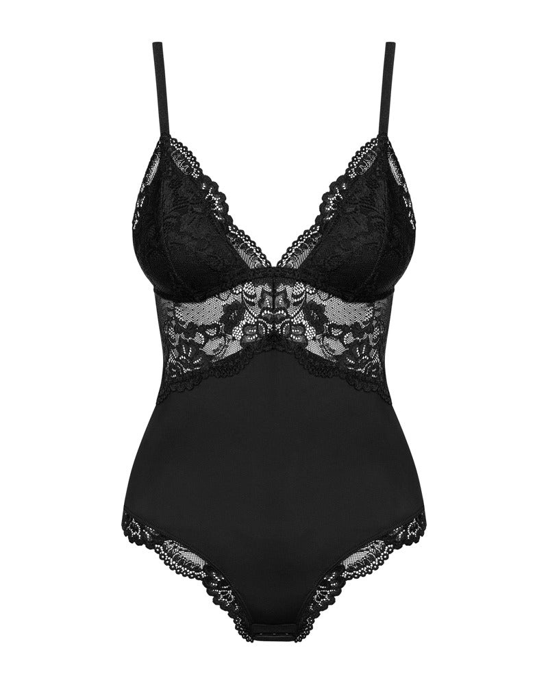 Body de Encaje Obsessive 810-TED-1 Negro Talla 2XL/3XL