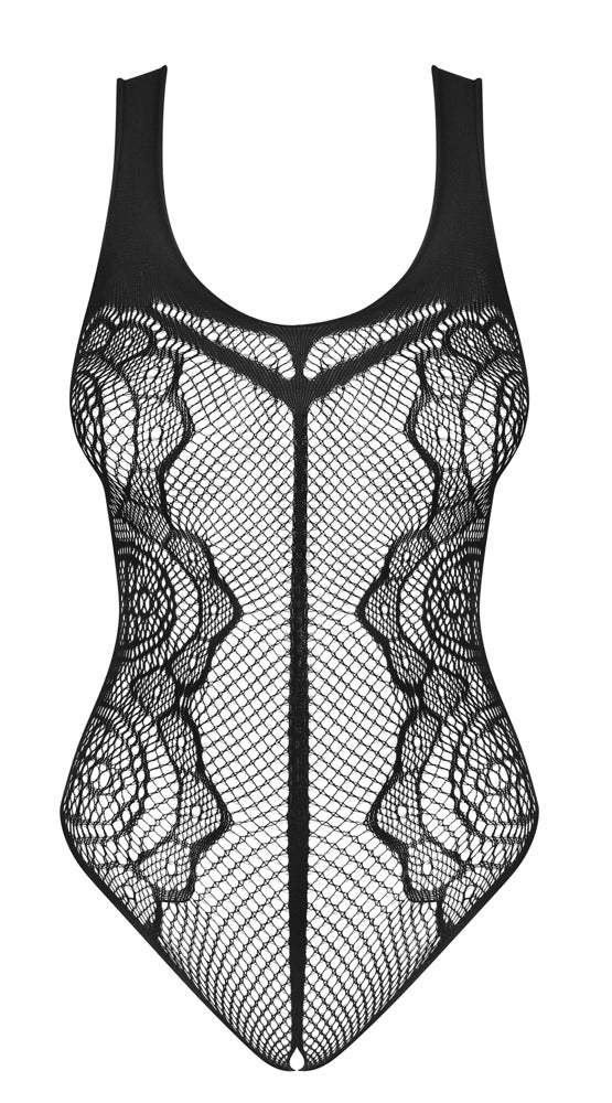 OBS Body S-L Negro Malla Elástica con Adornos Laterales