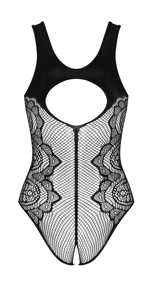 OBS Body S-L Negro Malla Elástica con Adornos Laterales