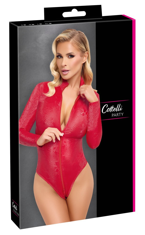 Body Snake Red M - Cottelli PARTY | Catsuit Piel de Serpiente